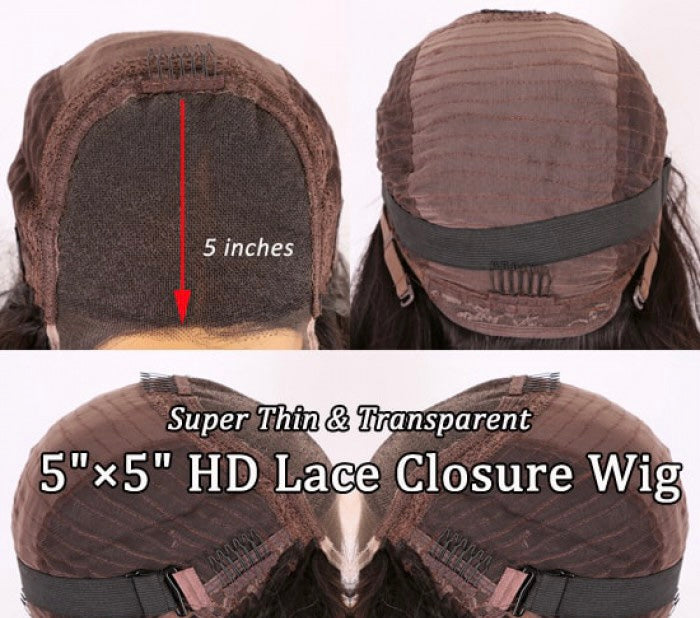 HD Closure Wig Unit 5x5 – 100% Virgin Natural Black | 200% Density | Straight, Body Wave, Loose Wave, Deep Wave & Exotic X